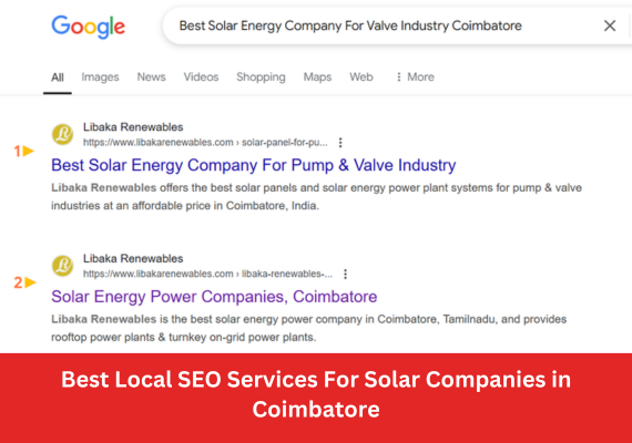 Best Local SEO Services For Solar Company in Coimbatore